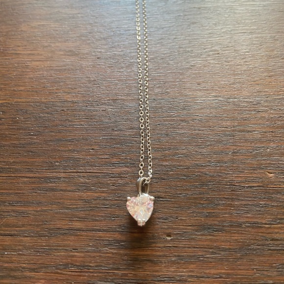 Jewelry - Small Diamond Heart Necklace With Silver Chain